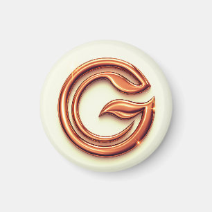 Minimale Letter G-Taste Modernes Initial-Abzeich Magnet