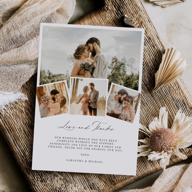 Minimale Liebe & Danke Hochzeit Dankeschön-Karte Einladung (Von Creator hochgeladen)