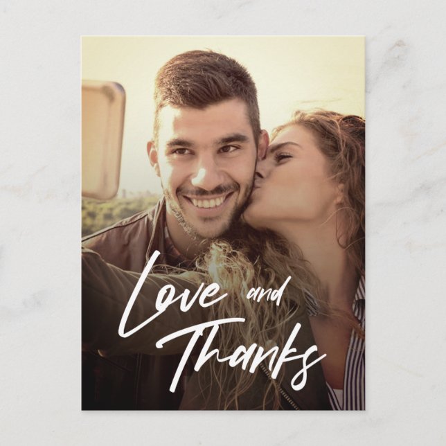 Minimale Liebe und dank eigenem Foto ersetzen Postkarte (Vorderseite)