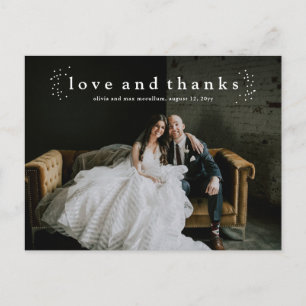 Minimale Liebe und Dank Foto Hochzeit Postkarte