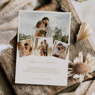 Minimale Liebes- und Dankes-Hochzeits-Dankeskarten Einladung