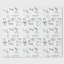 Minimale Line-Art-Abschluss-Verpackungspapier Geschenkpapier