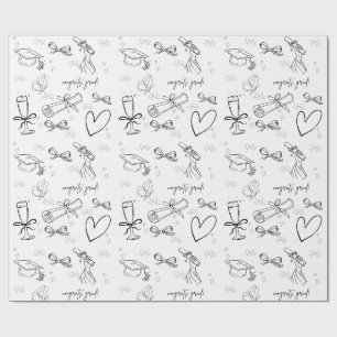 Minimale Line-Art-Abschluss-Verpackungspapier Geschenkpapier