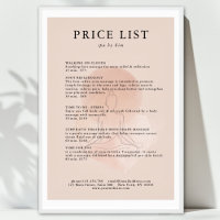 Minimale Line-Art-Frau-Meditations-Salon-Preislist