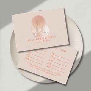 Minimale Line-Art-Frau Yoga-Meditation Visitenkarte