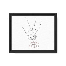 Minimale Line-Art-Liebeshände – Wandbild romantisc