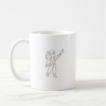 Minimale Line-Art Mädchen-Tasse | Butterfly Aesthe