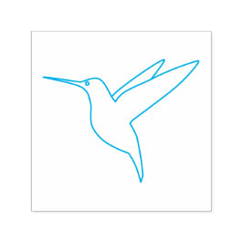 Minimale Linie Art Hummingbird Permastempel