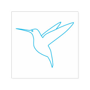 Minimale Linie Art Hummingbird Permastempel