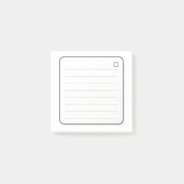 Minimale Linien-Klebezettel druckbar | Einfache Li Post-it Klebezettel (Vorderseite)
