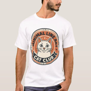 Minimale Linienkunst Katze Katzenliebhaber-Geschen T-Shirt