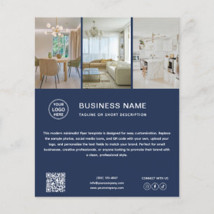 Minimale Logo-Foto Navy Blau Geschäfts-Flyer Flyer