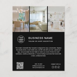 Minimale Logo-Foto-Schwarz-Geschäfts-Flyer Flyer