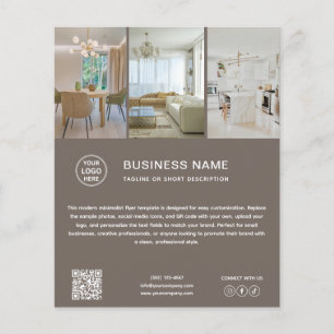 Minimale Logo-Foto-Taupe-Geschäfts-Flyer Flyer