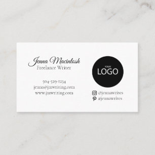 Minimale Logo-Instagram Schwarz-weiß Visitenkarte