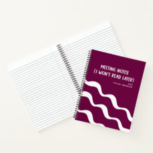 Minimale lustige Mitarbeiterbesprechungen Büro Nam Notizbuch