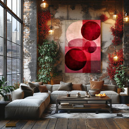 Minimale Luxus Art Deco Geometrische Abstrakt Rot Poster
