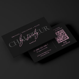 Minimale Luxusprivatchauffeur Pink Schwarz Visitenkarte