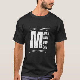 Minimale Mama-Mood-Mond-Bär-Design T-Shirt
