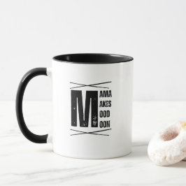 Minimale Mama-Mood-Mond-Bär-Design Tasse