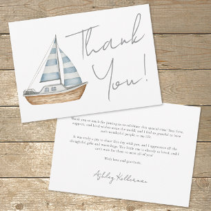Minimale maritime Babyparty Dankeskarte
