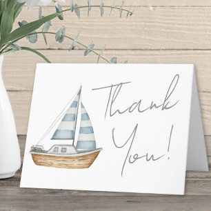 Minimale maritime Babyparty Dankeskarte