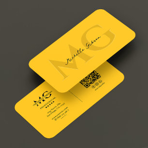 Minimale Marketing-Initialen Gelb Professionell Visitenkarte