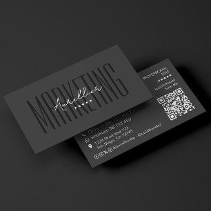 Minimale Marketing-Netzwerk Schwarze Weiße QR Visitenkarte