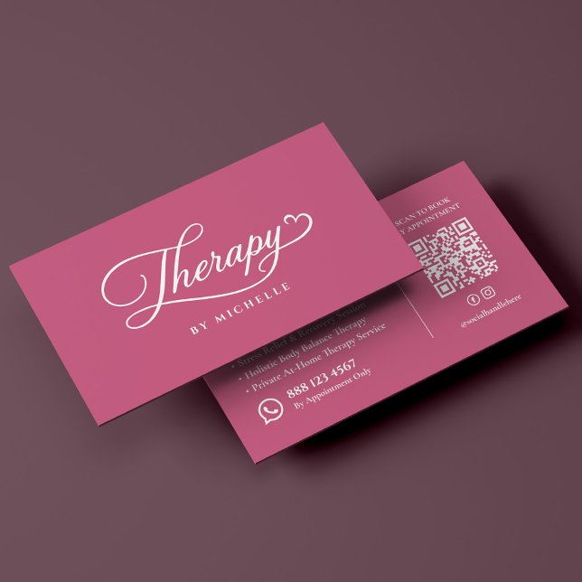 Minimale Massagetherapeutin Pink Visitenkarte (Minimal Massage Therapist Pink Business Card
)