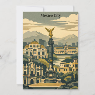 Minimale Mexico City Vintage Reise CDMX Einladung