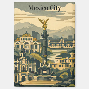 Minimale Mexico City Vintage Reise CDMX Magnet
