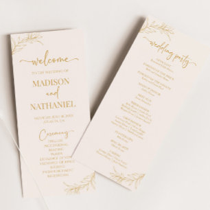 Minimale Minimalistische Beige Gold Branch Leaf Ho Programm