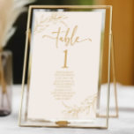 Minimale Minimalistische Beige Gold Branch Leaf Ho Tischnummer<br><div class="desc">Dies ist eine minimale Minimalistische Beige Gold Branch Leaf Hochzeit Tischnummer mit Namen!</div>