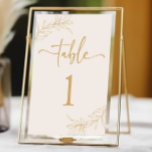 Minimale Minimalistische Beige Gold Branch Leaf Ho Tischnummer<br><div class="desc">Dies ist eine minimale Minimalistische Beige Gold Branch Leaf Wedding Tischnummer!</div>
