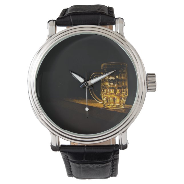 Minimale Minimalistische Bierzeit Armbanduhr (Vorderseite)