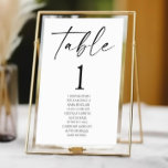 Minimale Minimalistische Elegante White Black Wedd Tischnummer<br><div class="desc">Dies ist eine minimale Minimalistische elegante White Black Wedding Tischnummer mit Namen!</div>