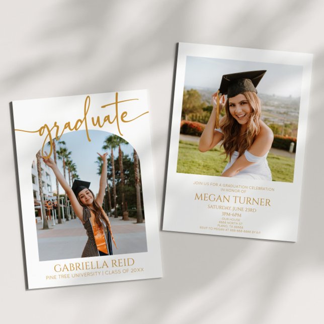 Minimale Minimalistische Foto Arch Graduation Part Einladung (Von Creator hochgeladen)