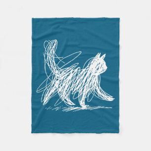 Minimale Minimalistische Katzenkunst Fleecedecke