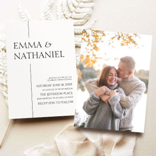 Minimale Minimalistische Schwarz-weiße Einfache Ho Einladung