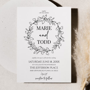 Minimale Minimalistische Zweigstelle und Leaf-Kran Einladung