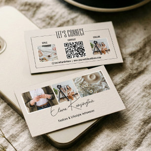 Minimale Mode Instagram Influencer Foto QR-Code Visitenkarte