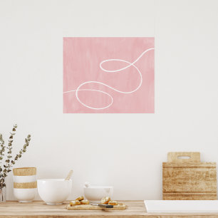 Minimale moderne abstrakte Kunst weißer Strich auf Poster