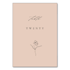 Minimale Moderne Blush Feine Kunst Hochzeit mit fl Tischnummer