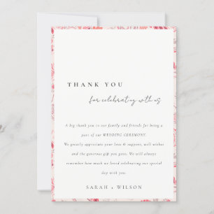 Minimale moderne Blush Paisley Typografie Hochzeit Dankeskarte