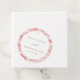 Minimale moderne Blush Paisley Typografie Hochzeit Geschenkanhänger