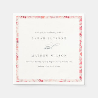 Minimale moderne Blush Paisley Typografie Hochzeit Serviette