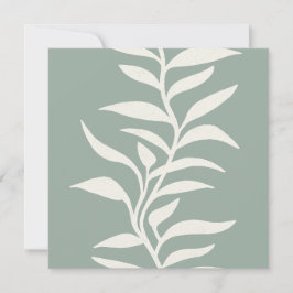 Minimale moderne botanische Silhouette in Flow Sag Mitteilungskarte