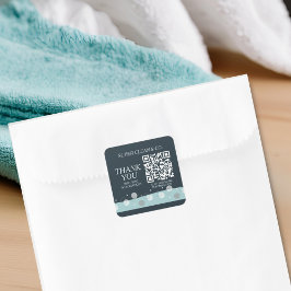 Minimale moderne, dunkelblaue Reinigungsdienste Quadratischer Aufkleber