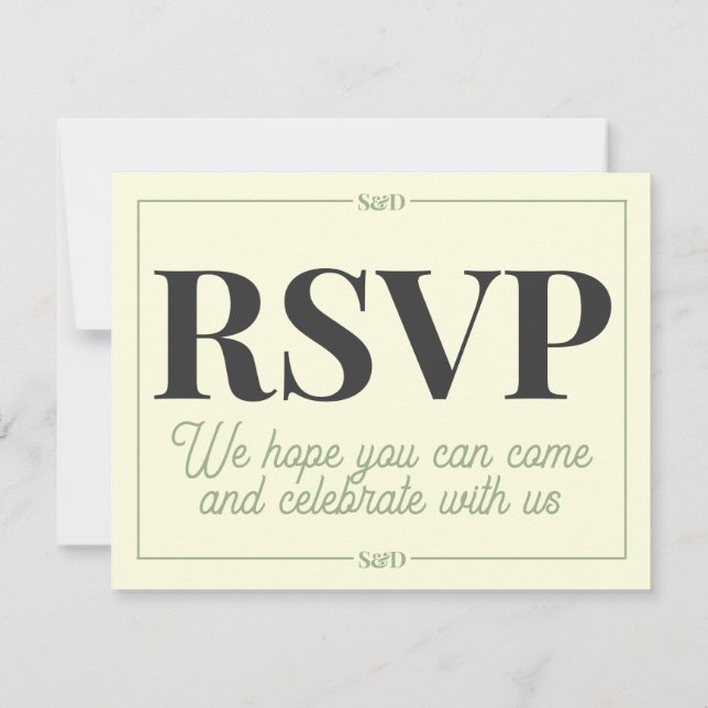 Minimale moderne editierbare Hochzeit RSVP Karte (Rückseite)