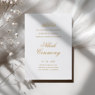 Minimale moderne einfache Goldschrift-Nikah-Zeremo Einladung
